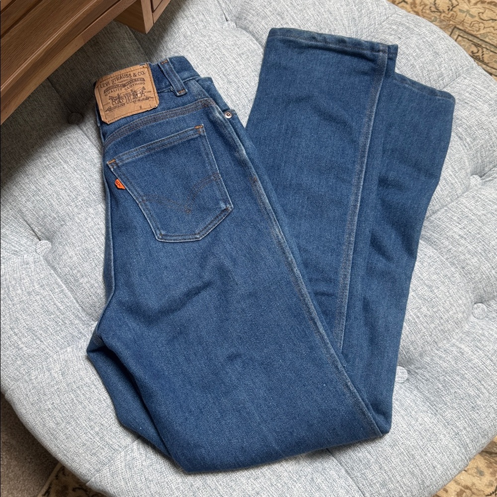 Vintage 70s Levi's Classic Indigo Straight leg Jeans Orange label